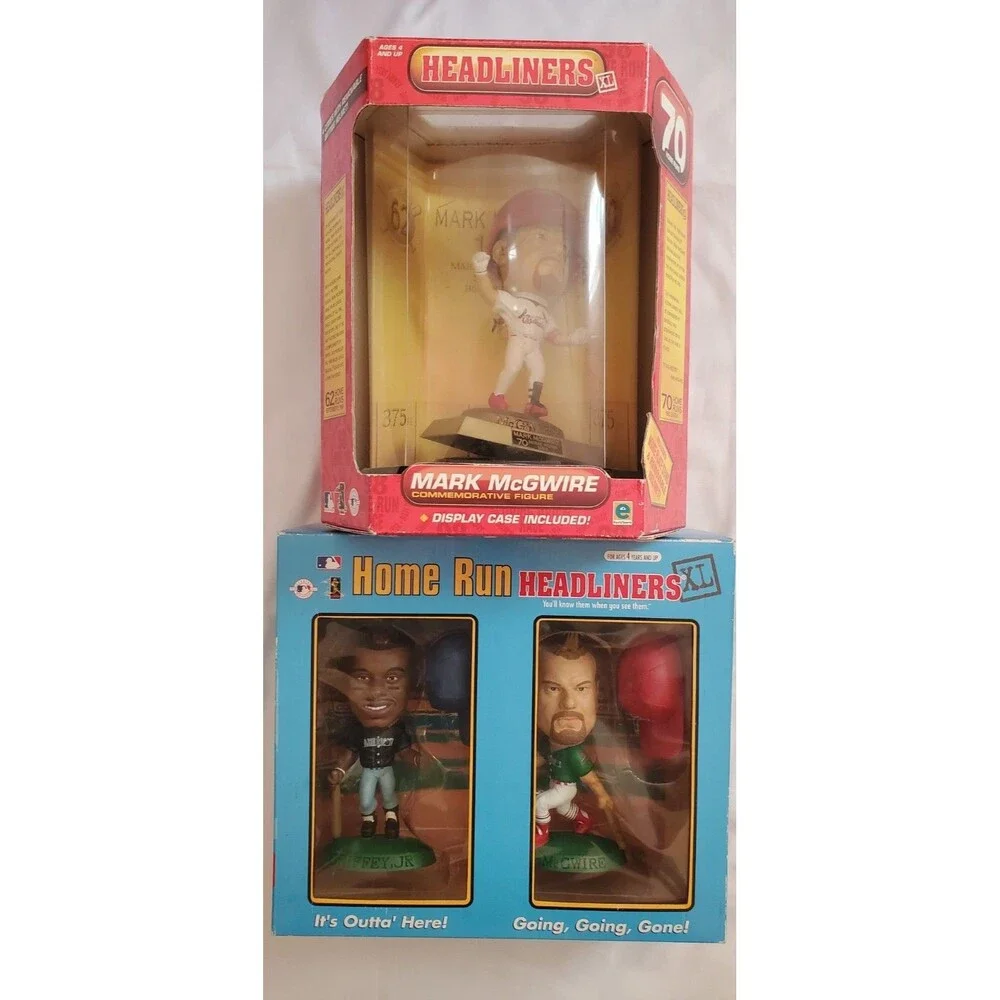 1998 Bobble Head MLB Home Run Headliners XL Ken Griffey Jr Mark McGwire Bundle